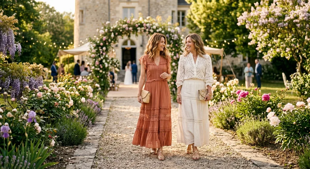L’art de choisir sa tenue d’invitée à un mariage : élégance, liberté et inspirations bohèmes